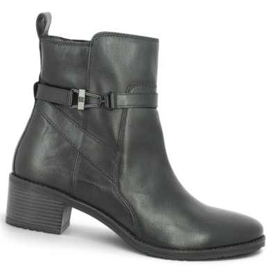 Bottine cuir noir talon 4.5 cm grande pointure femme Shoesissime, vue profil