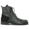 Boots femme à lacets cuir noir intérieur et extérieur 42, 43, 44, 45 Shoesissime, vue coté