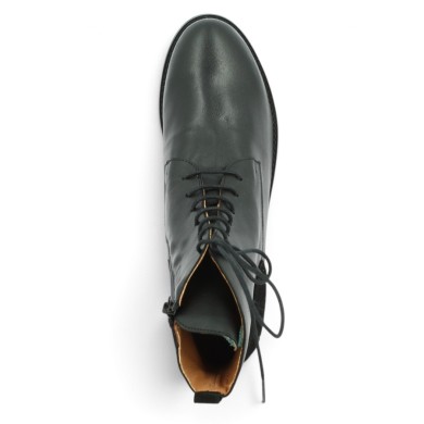 Boots femme à lacets grande taille cuir noir intérieur et extérieur Shoesissime, vue dessus