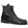 Bottine femme à lacets cuir noir intérieur et extérieur 42, 43, 44, 45 Shoesissime, vue profil