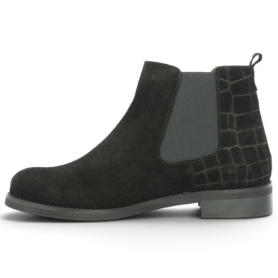 Bottine Chelsea femme grande taille velours noir Shoesissime, vue intérieure