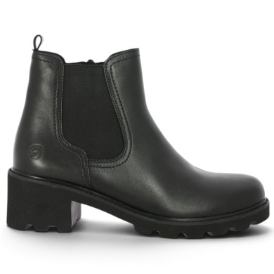 D0A70-00 Bottine noire à talon élastique grande taille femme Remonte Shoesissime, vue coté
