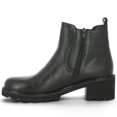 Bottine à talon carré cuir noir femme 42, 43, 44, 45 Shoesissime, vue intérieure
