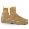 Bottines fourrées laine nubuck marron clair 42, 43, 44, 45 Remonte Shoesissime, vue profil