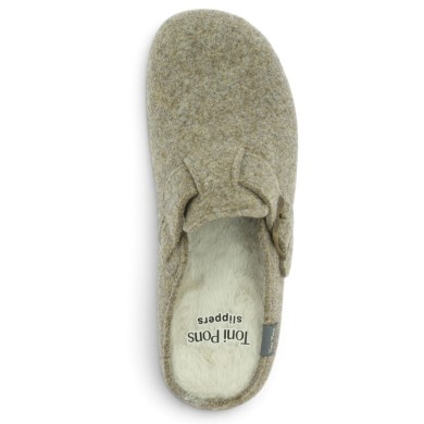 Sam - Women's slippers 42, 43, 44, 45, taupe - Shoe size large - Shoesissime