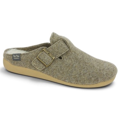 Sam - Women's slippers 42, 43, 44, 45, taupe - Shoe size large - Shoesissime