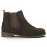Boots chelsea croûte de cuir marron élastiques léopard grande pointure femme 42 43 44 45 Shoesissime, vue coté