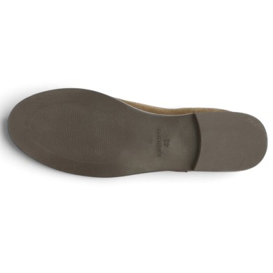 Sigrid - Bottines croute de cuir taupe élastiques Léopard - Bottines plates femme grande taille - Shoesissime