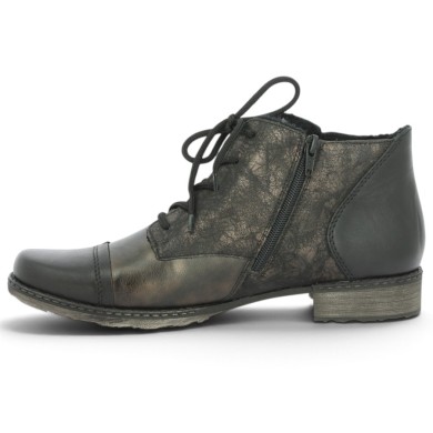 Linette - D4378-91 Bottines à lacets marron noir Remonte - Bottines grande taille femme - Shoesissime