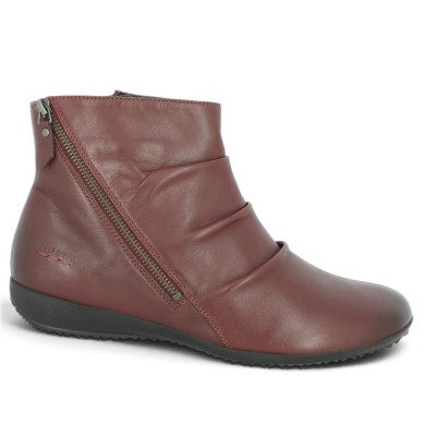 Naly 61 Bottine Josef Seibel en cuir bordeaux foncé grande pointure femme 42 43 44 45 Shoesissime, vue profil