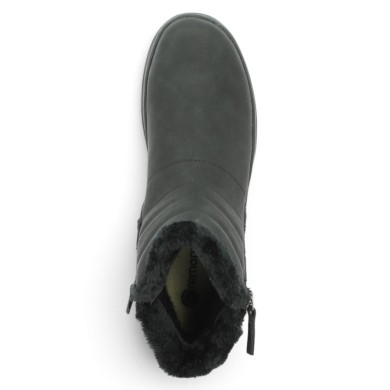 D3Q71-02 - Black ankle boots lined with wool for snow and cold weather - Lined ankle boots in sizes 42, 43, 44, 45 - Shoesissime