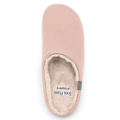 chausson femme grande pointure Rose Shoesissime, vue dessus