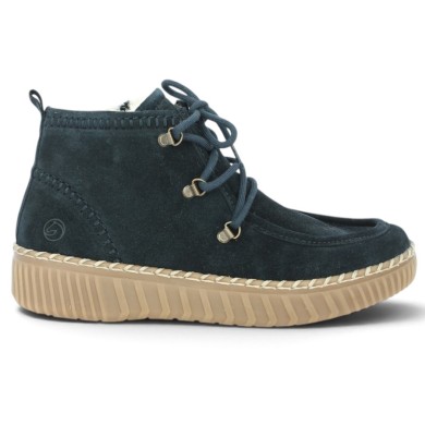 D4A72-1 Bottine bleu chaude à lacets Remonte 42, 43, 44, 45 femme Shoesissime, vue dessus