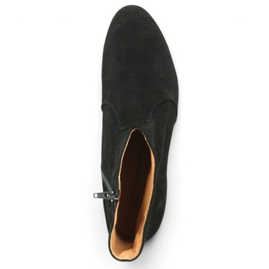 Amalia - Bottine à talon en velours noir et doublée cuir - Bottine élégante 42, 43, 44, 45 - Shoesissime
