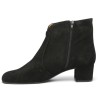 Amalia - Black velvet heeled ankle boots with leather lining - Elegant ankle boots in sizes 42, 43, 44, 45 - Shoesissime