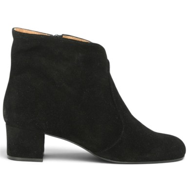 Amalia - Bottine à talon en velours noir et doublée cuir - Bottine élégante 42, 43, 44, 45 - Shoesissime