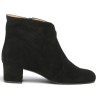 Amalia - Black velvet heeled ankle boots with leather lining - Elegant ankle boots in sizes 42, 43, 44, 45 - Shoesissime