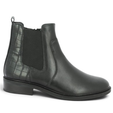 D2W78-00 Bottines Remonte noire arrière croco 42, 43, 44, 45 Shoesissime, vue profil