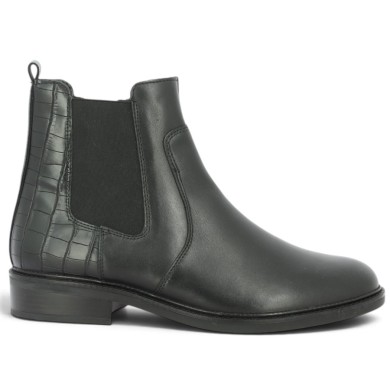 D2W78-00 Bottines Remonte noire arrière croco grande taille femme Shoesissime, vue coté