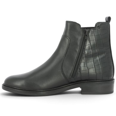 D2W78-00 Boots Remonte noire arrière croco grande taille femme Shoesissime, vue intérieure