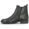 Cassiopee - D2W78-00 Black Boots with Elastic Gaiter - Ankle Boots with Elastic Gaiter in Plus Sizes - Shoesissime