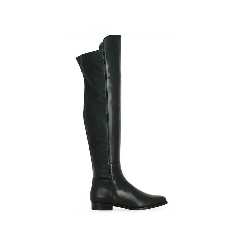 Shoesissime women's tall flat thigh boots, profile view