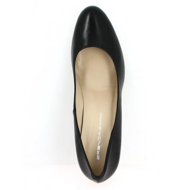 black woman pump with round toe, large size, top view