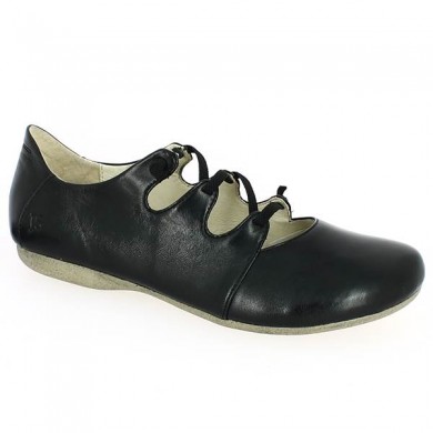 Black elastic ballerina large size Josef Seibel, profile view