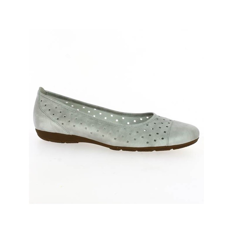 NIKKI Silver from Gabor - Ballerina with hole in big size 42, 43, 44 - Shoesissime Paris