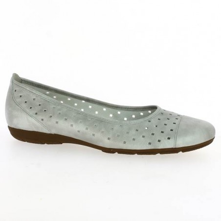 NIKKI Silver from Gabor - Ballerina with hole in big size 42, 43, 44 - Shoesissime Paris