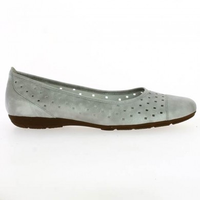 NIKKI Silver from Gabor - Ballerina with hole in big size 42, 43, 44 - Shoesissime Paris
