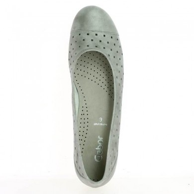 NIKKI Silver from Gabor - Ballerina with hole in big size 42, 43, 44 - Shoesissime Paris