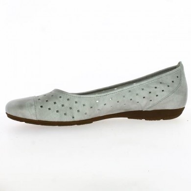 NIKKI Silver from Gabor - Ballerina with hole in big size 42, 43, 44 - Shoesissime Paris