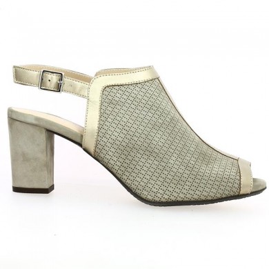 beige and gold mule, big size, side view