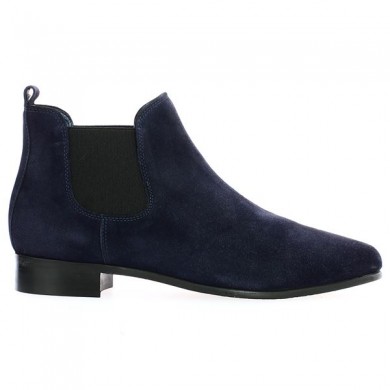 Chelsea cuir velours bleu femme grande pointure