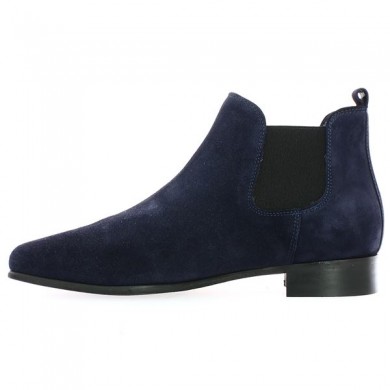 Chelsea cuir velours bleu femme grande pointure