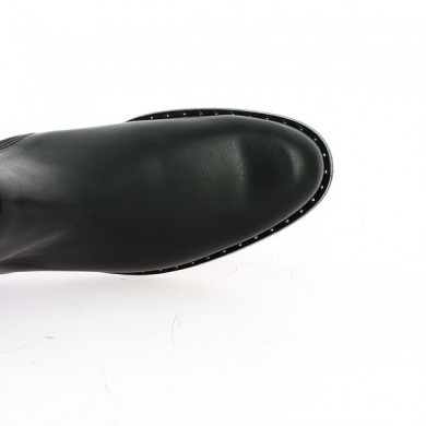 Bottines 42 43 44 45 noires plates à brides et clous