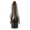 Katia - Bottine Chelsea marron pour femme petit talon - Boots grande taille femme - Shoesissime