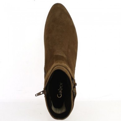 Bottine Gabor en grande taille 8, 8.5, 9, 9.5 -Velour Camel et Boucle