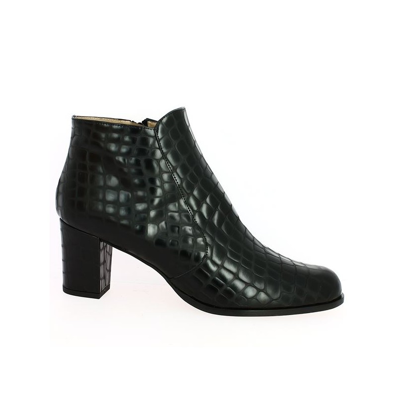 Women's Big Size Croco Boots Black - Shoesissime Magasin et Eshop