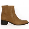 Bottine cuir femme grande taille 42, 43, 44 marron clair - Shoesissime E-shop et Magasin Paris
