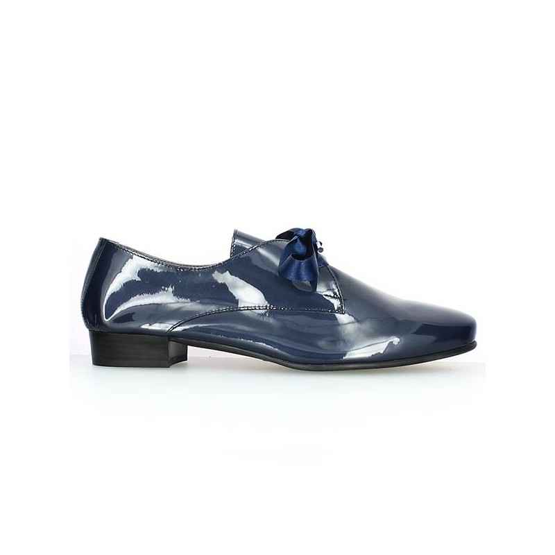 Derby Femme Bout Carré LarDorLin – Cuir Verni, Talon Bloc 2 Cm, Lacets – Chaussures Habillées Casual