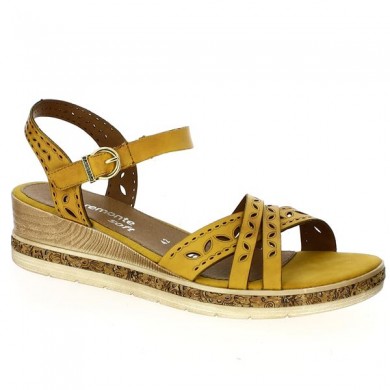 Yellow wedge sandal large size remonte D3055-68