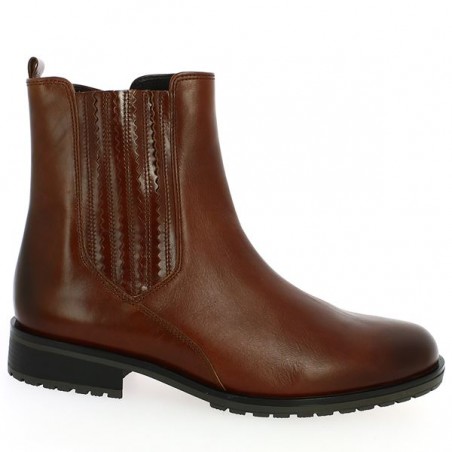 Bottine Elastiquée Marron Cuir Grande Taille : 42, 42.5, 43, 44 Bottine Elastiquée Marron Cuir Grande Taille : 42, 42.5, 43, 44