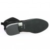 Bottine cuir chaussette femme velours noir