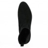 Bottine cuir chaussette femme velours noir