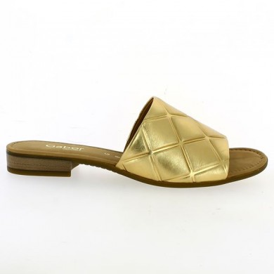 Gold mule large size Gabor woman, side view