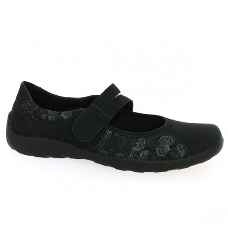 ballerina with black velcro strap, profile view ballerina with black velcro strap, profile view