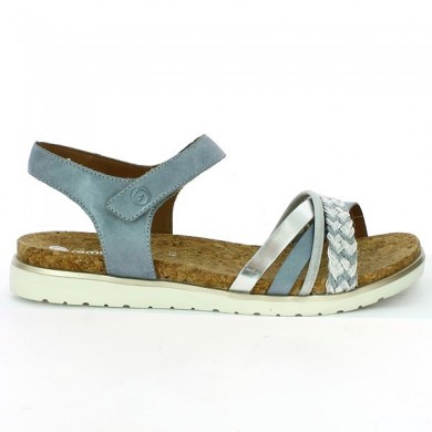 Silver blue sandal 42, 43, 44, 45 Remonte, side view