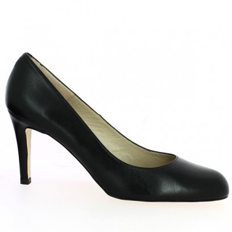 Escarpin cuir noir grande pointure, vue profil